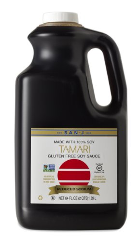 San-J Organic Tamari Soy Sauce Reduced Sodium Gluten-Free Platinum Label, 64 Ounce