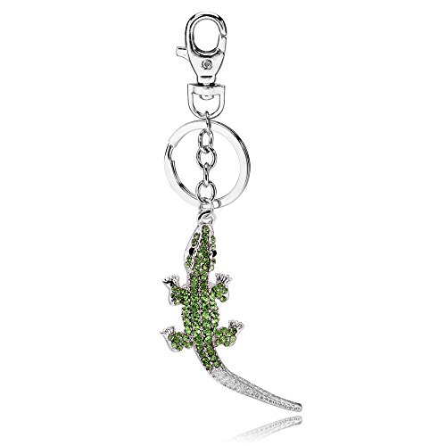 Liavy's Alligator Crocodile Charm Fashionable Keychain - Sparkling Crystal - Unique Gift and Souvenir