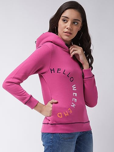 Image of Modeve Women Printed Hooded Sweatshirt for Winter