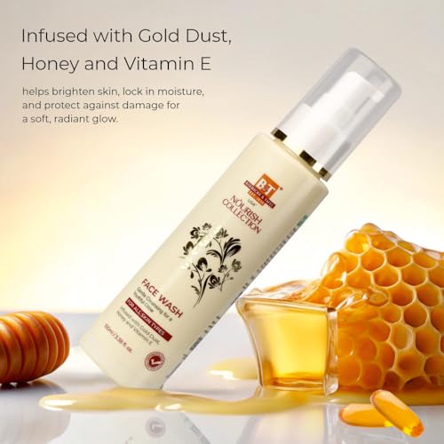 Image of Boericke & Tafel Nourish Face Wash - Infused with Gold Dust, Honey and Vitamin E for a Youthful Glow & Hydrating Skin - Silicone & Paraben Free for All Skin Types - Pack of 1 (100 ml)