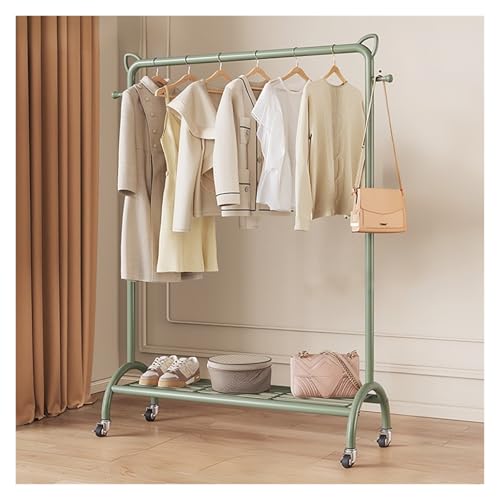Portant à vêtements roulant peu encombrant penderie métal vert 60 cm