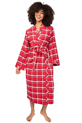 Cyberjammies Linenstowelsquilts 4986 Peignoir long en coton brossé pour femme Motif à carreaux Rouge, Rouge, 38 Cover