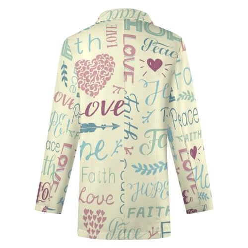 Religious Pattern Blazers for Women Fashion Business Casual Office,Elegant Jacket Coat with Pockets 5