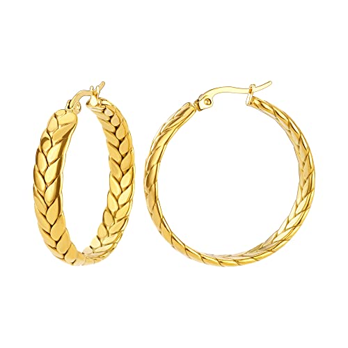Aros chapados en oro de 18 quilates LXGGUC joyería fina de alta durabilidad para mujer