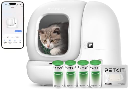 【Amazon限定セット】PETKIT(ペットキット) 猫用自動トイレ P9902BAC トイレ本体エントリーセット＋選べる消耗品 スターターパック 日本正規品 2年保証