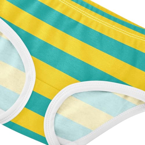 Yellow Cyan Stripe Toddler Girls's Underwear 2T4
