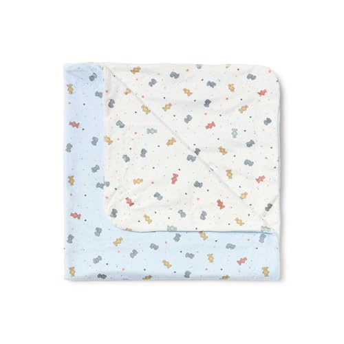 TOUS - Manta de Pelo Corto de bebé 75x75cm Charms (Celeste)