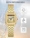 Imagen de CIVO Reloj Mujer Acero Inoxidable: Oro Analógico de Cuarzo Cuadrado y Impermeable con Números Romanos