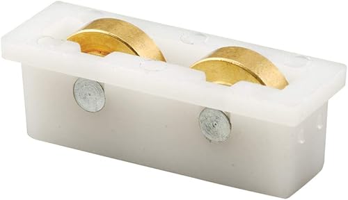 Prime-Line G 3119 - Conjunto de rodillo tándem para ventana deslizante, rodillos planos de latón de 12 pulgada (paquete de 2)