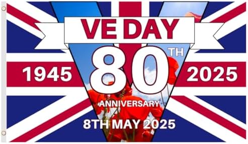 2025 VE Day 80th Bunting Banner 80 Years In Europe Bunting Flag Anniversary Ve Decorations 10m Length