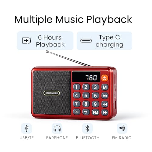 Fire Turtle Pocket Blast FM Radio with Bluetooth Speaker with Powerful Sound,FM Recording, Antenna, 6w-12 Hours (USB Charging) and Number Pad (AUX,... - Image 2