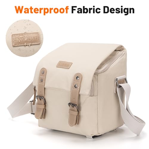 Bolso bandolera para cámara beige Cwatcun compacto miniatura 4