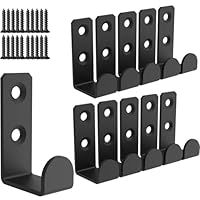 Aufuga Wall Hooks Coat Hook Robe Hanging Robe & Towel Hooks, Utility Hooks Indoor Outdoor (Black-Square, 1.8x1)