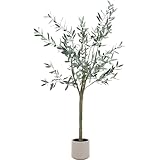 不二貿易 フェイクグリーン 人工観葉植物 ジョイント幅70×奥行70×高さ150cm オリーブ 鉢付き 水やり不要 大型 28057