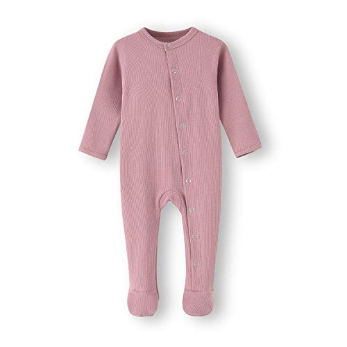 Baby Kids Footed Sleeper Pajamas with Mittens Cuffs - Cotton Long Sleeve Baby Snap-Up Romper - Toddler Onesies Jumpsuit Sleep and Play 0-12 Months (0-3 Months, Pink)
