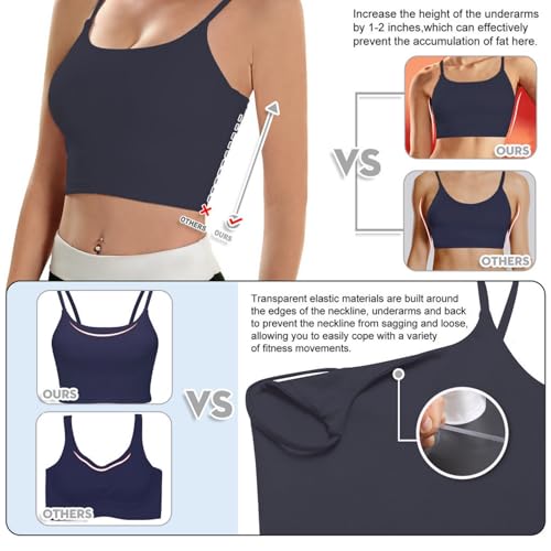 Image of ECOPARTY Wirefree Padded Yoga Sports Bra for Women - Moisture Wicking Quick Dry Workout Crop Tank Camisole