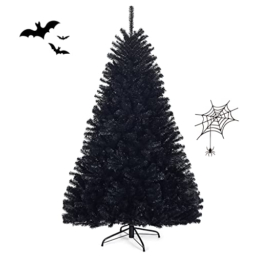 Alberi di natale in offerta , quali sono i migliori in tutte le misure (ed anche già addobbati ed innevati!) GYMAX 180/225 cm Albero di Natale Artificiale Nero, Albero...