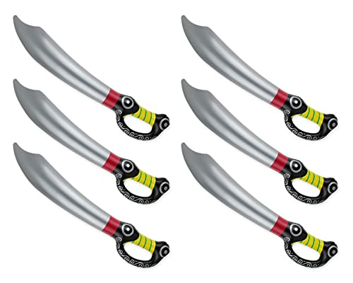 ds. distinctive style Épée Gonflable de Pirate - Décorations de fête de Pirate - Épée Gonflable pour Enfants et Adultes (6 Pieces Style B)