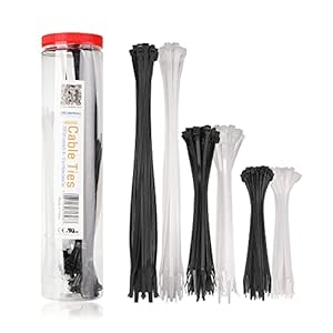 Cable Matters 200-Pack Indoor and Outdoor 6, 8,12-Inch Self-Locking Nylon Zip Ties Assorted Sizes (Tie Wraps, Cable Ties…