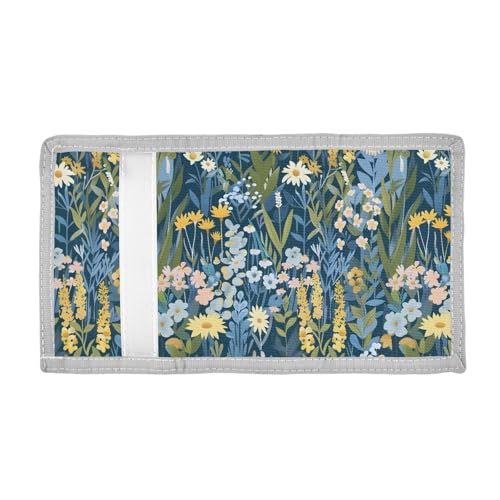 ALAZA Kids Wallets for Boys Girls Toddler Trifold Wallet Children Small Floral Field Garden with Zipper Coin Pocket2