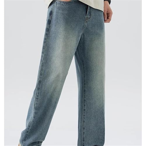 Men's Jeans – Straight Leg Thin Loose Denim Pants, Retro Casual Trousers4