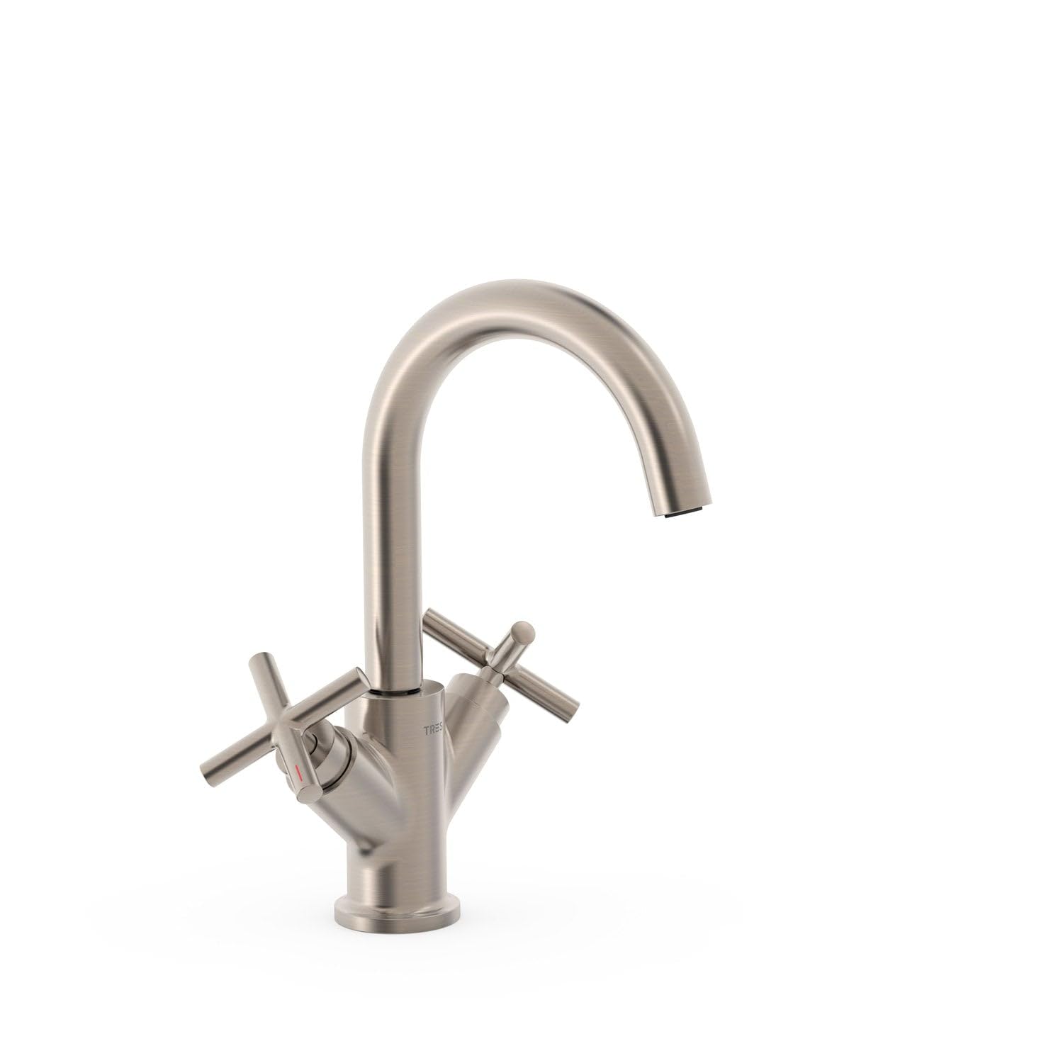 TRES 28310301AC MONT BLANC Grifo Bimando Lavabo Color Acero