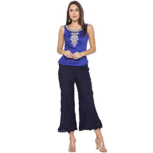 Image of Globus Women Casual Loose Fit Cropped Parallel Trousers