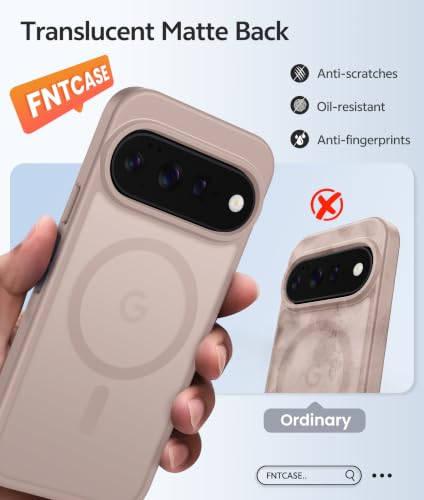 Image of FNTCASE for Google Pixel 11 Pro Case /Pixel 11 Case, with Screen Protector | Fit for Magsafe, Translucent Matte, 14FT Military Grade Drop Protection, Shockproof Protective Phone Cover, Desert Gold