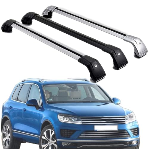 Barres De Toit Aluminium Pour VW Touareg 2002-2010 - Port Jusqu'à 75 Kg - Pour Coffre, Porte-vélos - Montage Simple Sans Outils