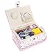 Dicunoy Sewing Box with Accessories, Large Sewing Kit Storage and Organizer Case, Vintage Wooden Sewing Baskets with Removable Tray for Adults, Sewing Mending, Beginner, Professional, Floral Print
