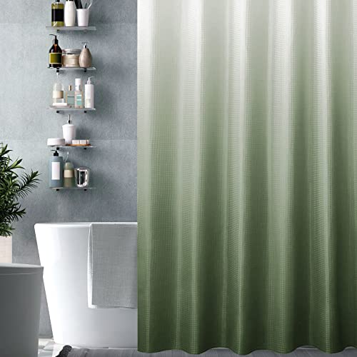 Rideau de douche en tissu lavable anti-moisissure avec crochets inclus