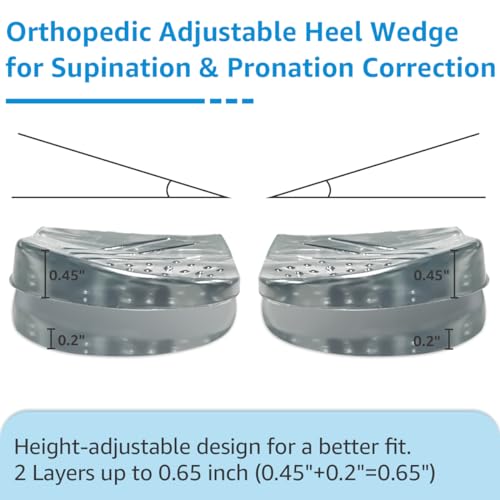 Jl-Group 2 Layers Adjustable Heel Wedge Corrective Inserts For Over Pronation & Supination, Correction Medial & Lateral Heel Insoles For Foot Alignment thumb #2