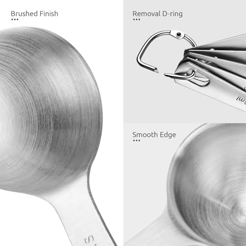 Image of U-Taste 18 /8 Stainless Steel Measuring Spoons Set of 5, Teaspoon Tablespoon