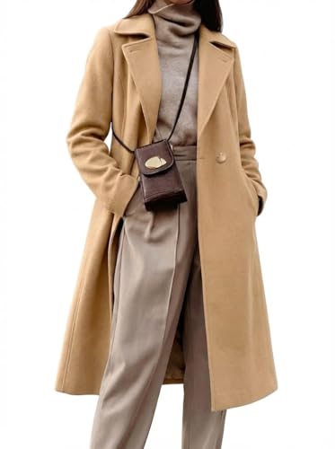 Veste longue vintage en laine femme grande taille pour hiver élégant