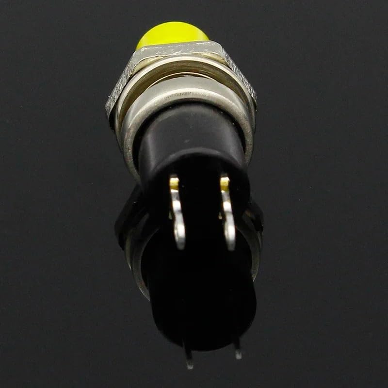 QZLIBEFUD 10個 ノーノーマルオープン モーメンタリスプリング プッシュボタンスイッチ イエロー