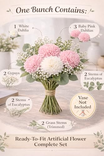 Image of Divyakosh Artificial Fabric Flower Bunch for Vase /Pot Display (VASE NOT Included)