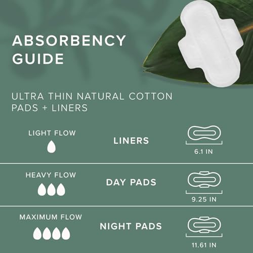 Veeda Ultra Thin Super Absorbent Day Pads are Always Chlorine Pesticide Dye and Fragrance Free Natural Cotton Sanitary Napkins, 14 Count