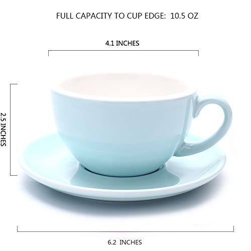 Coffeezone Barista Latte Art Cup and Saucer, 3 Capacity to Choose for Latte