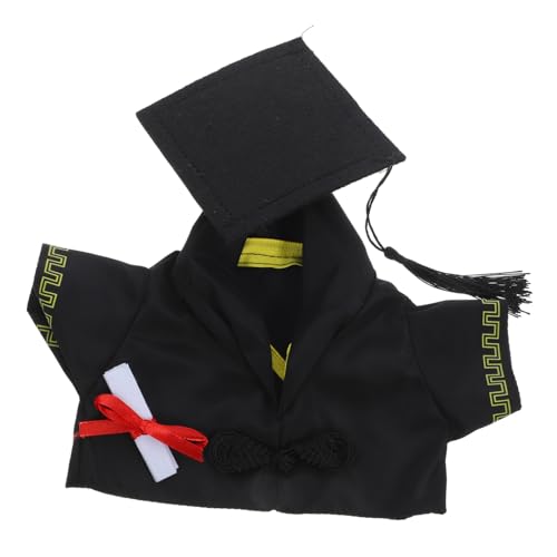 Abaodam 1 Set Graduation Bear Doll Gown Reusable Stuffed Bear Doll Dress Material Decorative Graduation Cap for Boys and Girls