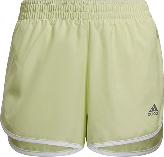 Short Adidas Marathon 20 femmes en vert lime et blanc taille XL