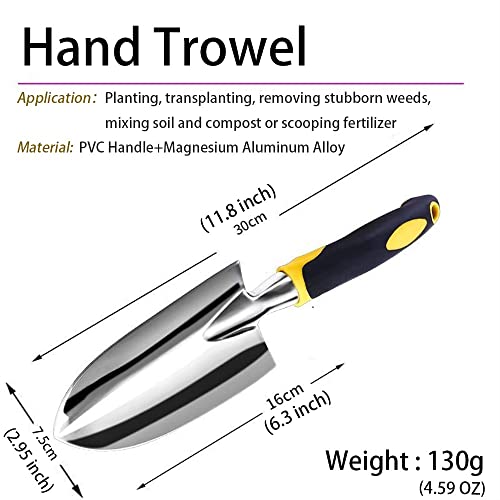 Gardening Hand Trowel, Rust Resistant Ergonomic Grip Shovel, Heavy Duty Garden Tool for Digging, Garden Edging, and Weed Removal - Afbeelding 3