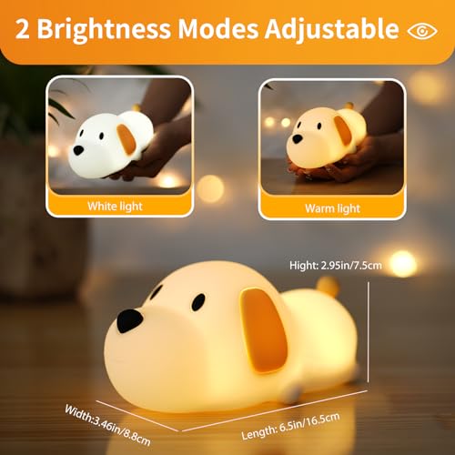 Image of Danolt Dog Night Light, Silicone Dog Lamp, Squishy Animal Night Light