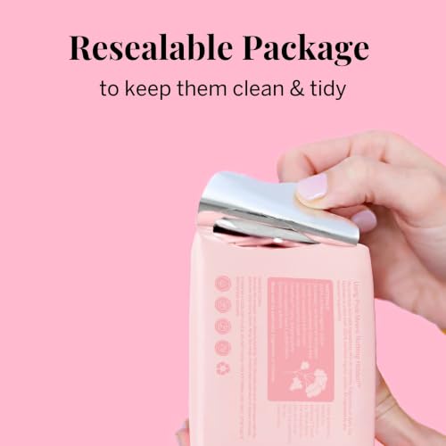 Image of Pixie Organic Cotton Ultra Thin Mini Pads Teens - Liners with Wings - Light Absorbency Menstrual Pads - Hypoallergenic, Unscented & Biodegradable for Feminine Care - 32 Count