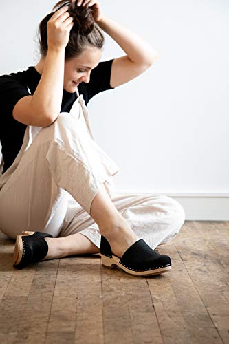 Sandgrens Swedish Low Heel Wooden Clogs For Women, Us 9-9.5 | Brett Low Black, Eu 40 #TOP3