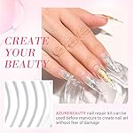 AZUREBEAUTY Nail Repair Kit Transparent Crystal for Broken Cracked Split Weak Nails, Ideal Solution Emergency Easy Quick Fix Dip Powder 28 g 1 Oz Quick-Drying Repair Glue 10 ml Nail File Nail Buffer - Image 5
