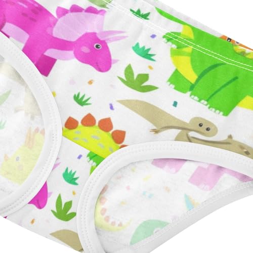 Cotton Girls Underwear Toddler Cute Colorful Dinosaurs White Cute Panties Girl Bright Briefs Underpants 2t4
