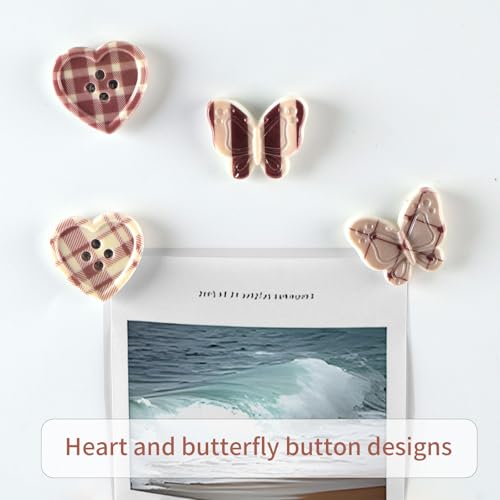 8 Imánes Decorativos Pequeños con Forma de Mariposa y Corazón miniatura 4