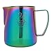 Taza colorida para jarra de café humeante, jarra de acero inoxidable para espumar leche espresso con patrón de ganso, jarra para herramientas de café para espumar leche y arte latte(600 ml)