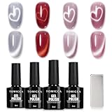 TOMICCA マグネットジェル ネイル 微粒子猫目ジェルラメ ダイヤモンド ジェルネイル マグネットネイルセット 4色マグネットネイル ジェル カラージェル 猫目 キャツアイ 眩しい輝き 磁石付き UV/LED対応