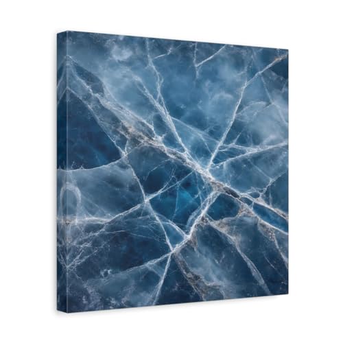 Tableau bleu effet craquelé 35x35 cm pour décoration murale de salon